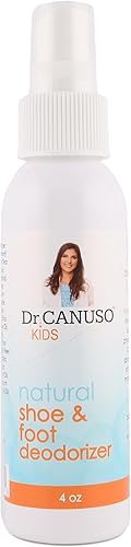 Spray para pies para niños de Dr. Canuso  Ambientador de zapatos natural para niños y adultos  Sin residuos pegajosos  Combate los pies apestosos y