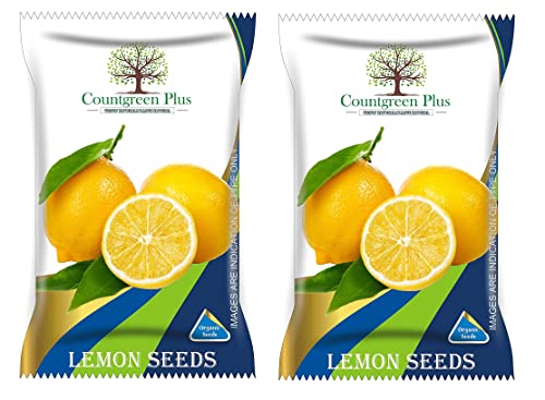 Image of Organic Lemon Seeds | (25 Seeds, 2 Packet) Non Hybrid Nimbu Beej For Pots Farming & Gardening Seeds