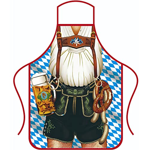 Anzhee Funny Sexy Oktoberfest Apron for Men Kitchen Chef Aprons Christmas BBQ Apron for Barbecue Party Beer Festival Joke Present Novelty Gifts for Women Men