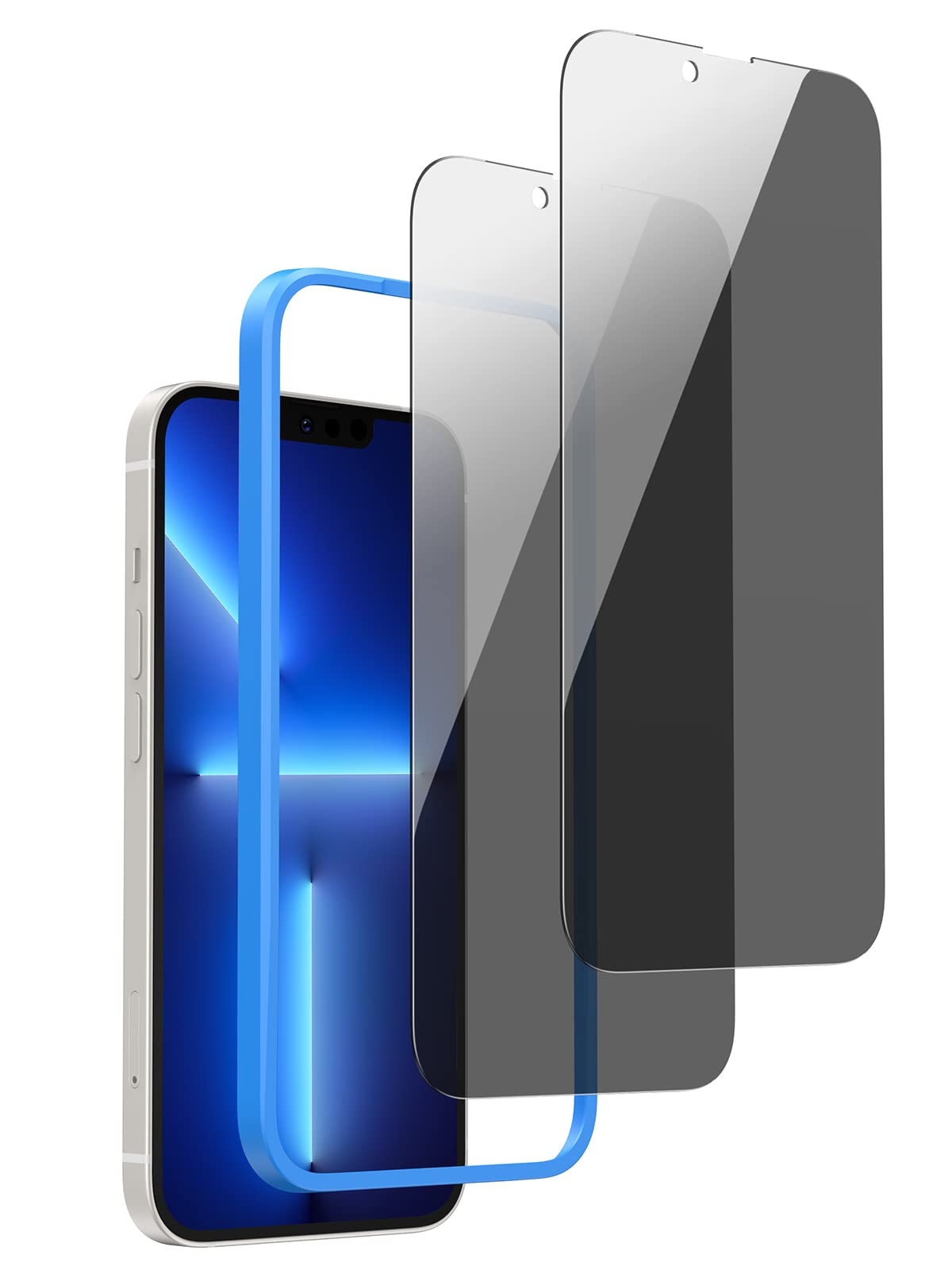 UGREEN iPhone 16e 2025 iPhone 14/13 Pro/13 Privacy Screen Protector 6.1 Inch with Alignment Frame Easy Installation, Bubble Free, Tempered Glass HD Clear Anti-Spy Protector Anti-Fingerprint 2 Pack