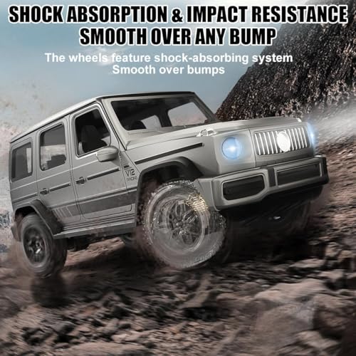Image of Samtop Off-Road Remote Control Car, 1:14 Scale RC Off-Road Toy Car, Doors Open /Sound and Light, 2.4G Electric Jeep Simulation Induction Remote Control Car Light Music Gesture Induction Toy RC Truck