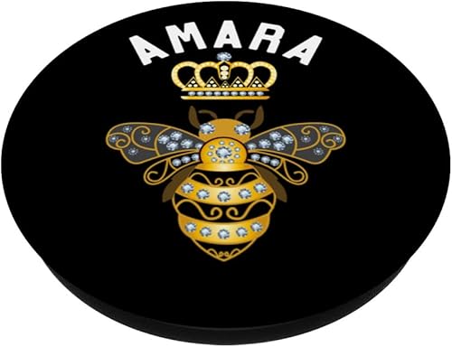 Miniatura 2 de Amara Nombre Amara Regalos de Cumpleaños Reina Corona Abeja Amara PopSockets intercambiables PopGrip
