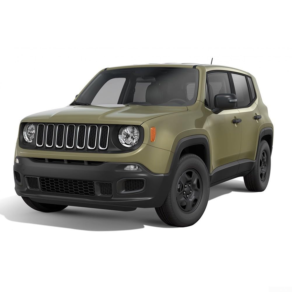 Griglia paraurti, Coppia Sinistra Destra Anteriore Inferiore per lunetta Copertura per Jeep per renegade Griglia Paraurti Laterale Inserto Bordo Cromato Trim Ricambio Esterno
