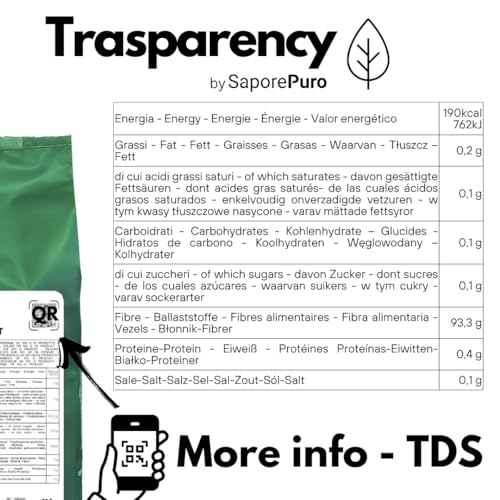 SaporePuro Haferfaser 500 gr - Glutenfrei - Natürliche Ballaststoffquelle