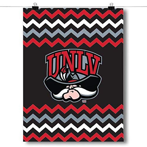Inspired Posters - UNLV Rebels - Chevron Decorative Wall Art Poster - Modern Home Decor - Motivational Posters - UV Print 8x10 Poster