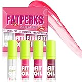 LUHI 4 Colors Esmalte de labios con aceite de , lip oil,brillo labial,maquillaje gloss,set de gloss para mujer,juego de de...