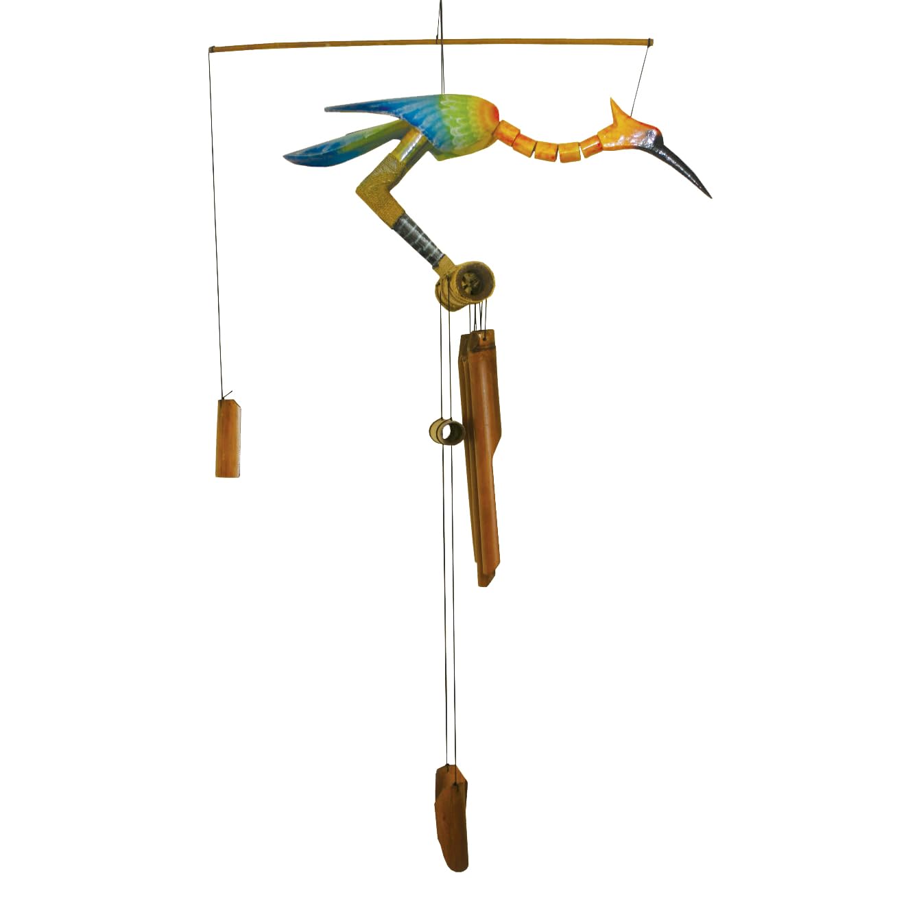 Cohasset Gifts 148 Cohasset Carillon éolien en Bambou brossé à l'air avec tête d'oiseau dégradé Pastel