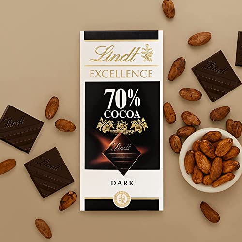 Image of Lindt Excellence Combo of 90%, 85% and 70% Cocoa Dark Chocolate Bar, 100g Each (Pack of 3)