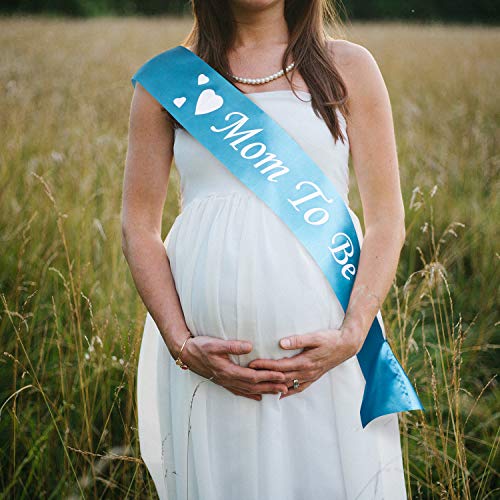 Mom to Be Sash Baby Shower Decorations Set, Gender Reveal Party Gift for Expectant Parents (Sky Blue) Mom to Be Sash Baby Shower Decorations Set, Gender Reveal Party Gift for Expectant Parents (Sky Blue)