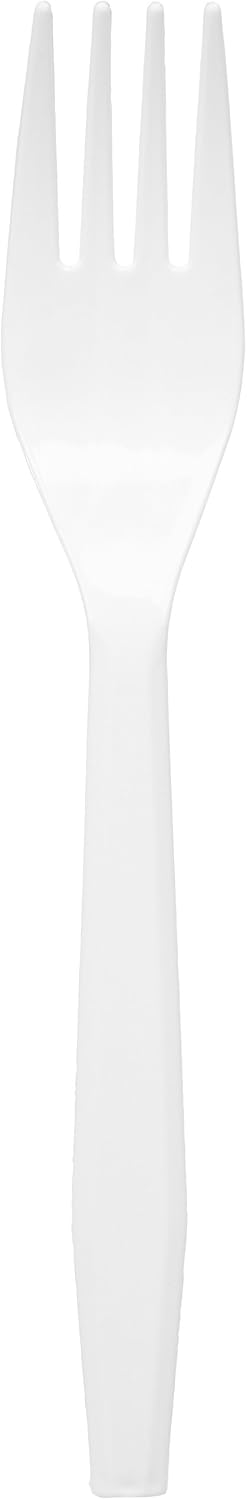 Amazon Basics Plastic Cutlery Fork, Light Weight, White, 1000 Forks