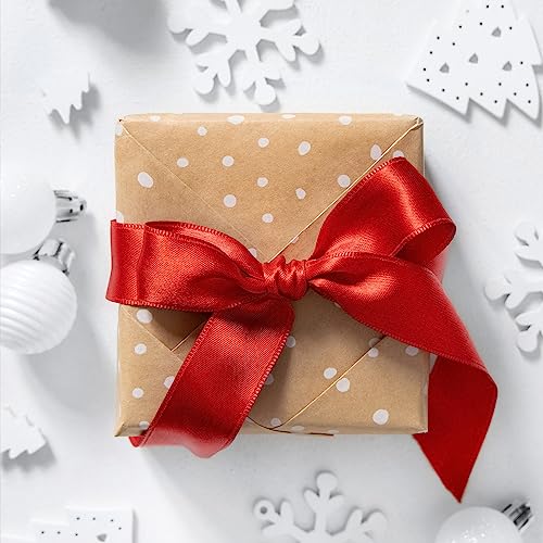 Stuffvisor Red Satin Ribbon, 1/2 Inch X 50 Yards, Double Face Solid Color Ribbon Roll, 100% Polyester Ribbon For Gift Wrapping, Crafts, Hair And Multiple Decorations #TOP5