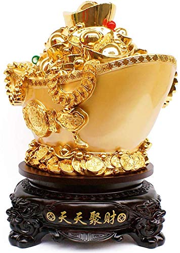 Yuan Bao Feng Shui statuette dorée de réussite pour offrir lors d'une pendaison de crémaillère