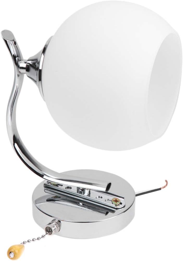 Mobestech Wall Light Modern Globe Lampshade LED Wall Sconce with Pull Chain Swith for Home Living Room Bathroom Staircase Hallway