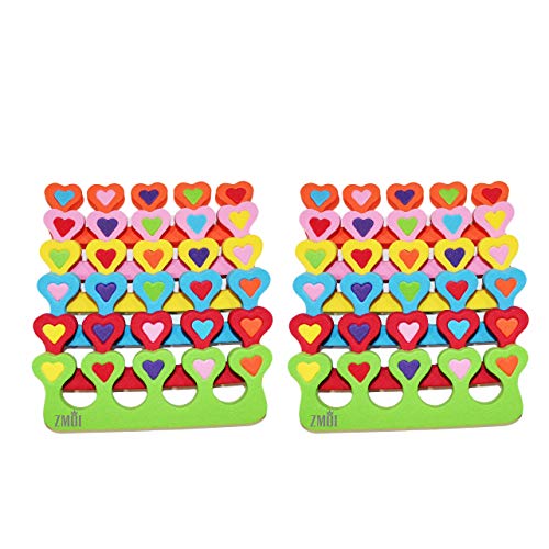 Premium Colorful Heart Toe Separators - Cute Design For Kids - Super Soft, Durable 24 Pieces Zmoi #TOP5
