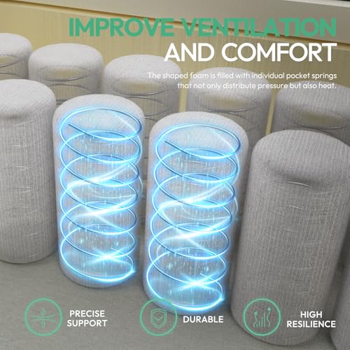 Sedia da gioco con massaggio e riscaldamento, sedia ergonomica per computer con cuscino a molle insacchettate, supporto lombare e poggiapiedi regolabile, nero e verde - Sedia gaming - Immagine 4