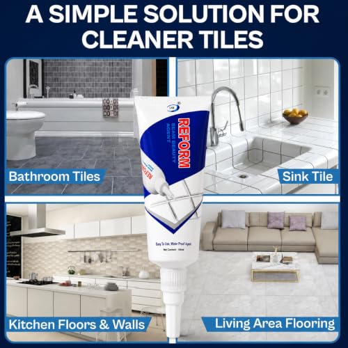 Image of UNIDSC Tiles Gap Filler 180g with Applicator | Grout Repair Paste for Floor & Wall | Crack Resistant, Waterproof & Long Lasting | Easy Apply Nozzle | For Bathroom, Kitchen & Floor Tile Joints (180g)