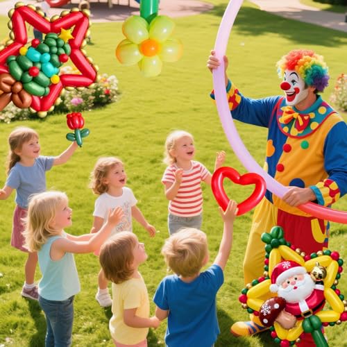 Image of 260 Red Long Balloons for Balloon Garland Thickening Skinny Latex Twisting Animals Modeling Christmas Birthday Wedding Party Festival Decorations 100pcs