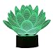 Produktbild Ahat Romantische 3D Led Illusion Tisch Schreibtisch Deko Lampe 7 Farben ändern Nacht Licht für Schlafzimmer Home Decoration, Hochzeit, Geburtstag, Weihnachten und Valentine Geschenk(Lotus)