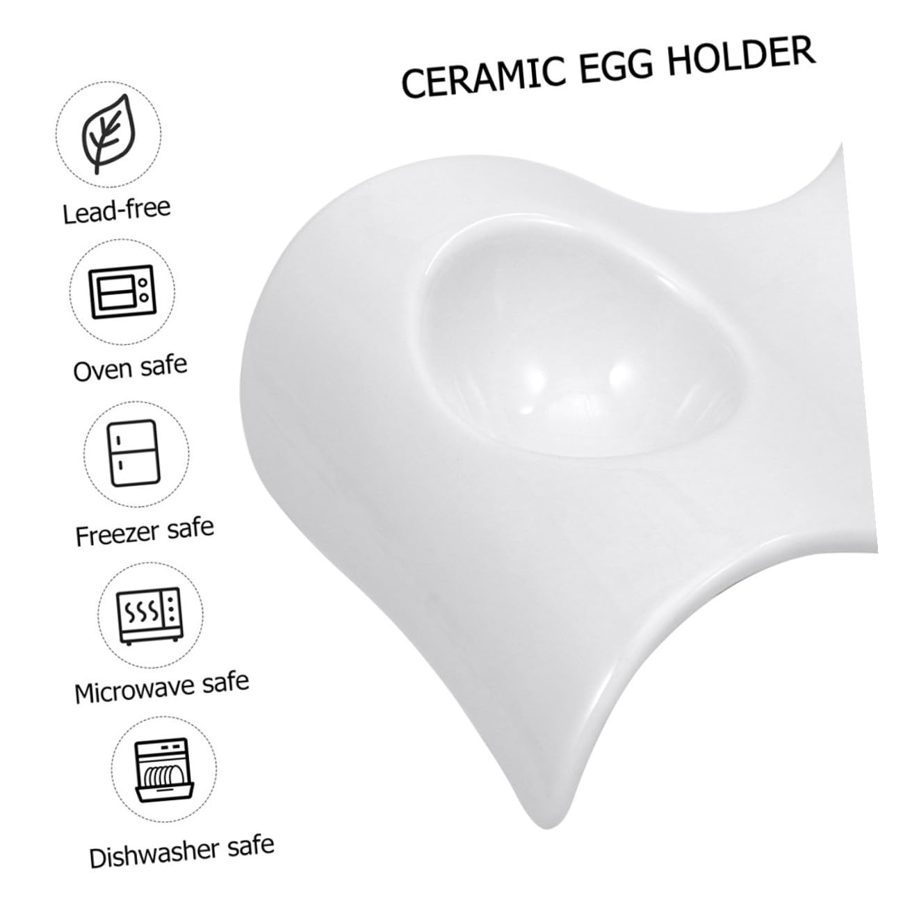 Lurrose Porte-œufs Faciles à Nettoyer en Céramique Blanche 6 Pièces Design Moderne et Élégant Supports Pratiques pour Petit-déjeuner pour Votre Table