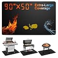 Extra Large 90 x 50 Inch Under Grill Mat for Outdoor Grill, Double-Sided Fireproof Deck & Patio Protector, Heat Resistant BBQ Mat, Waterproof & Oil-Proof for Charcoal, Gas Grill, Smoker, Fire Pit