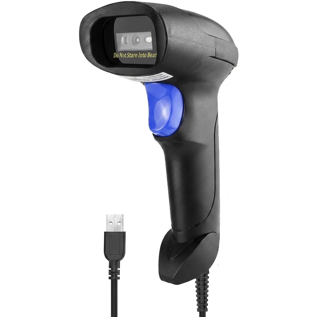 Photo 1 of NetumScan USB 1D Barcode Scanner - Black, CCD Sensor