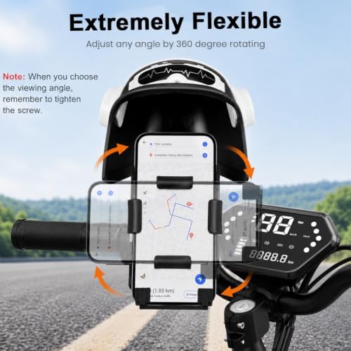 Image of STHIRA Motorcycle Phone Holder with Sunshade Rear Mirror Mount Tool