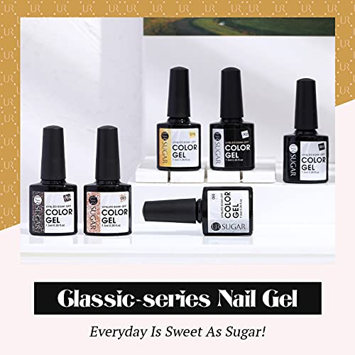 UR SUGAR UV Nagellack Schwarz Weiß Gel Nagellack Set, 6 Farben Shellac Set Farbgel Glitzer Gold Silber Gelnägel Set… – Bild 7