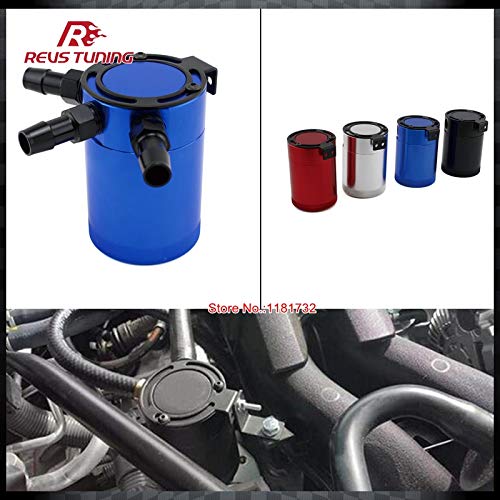 Valves & Parts Black/red/Silver/Blue Universal Baffled 3 Port Aluminum Oil Catch Can/Tank/Air-Oil Separator - (Color: Blue)