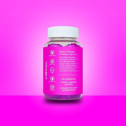 Miniatura 3 de Gomitas probióticas y equilibrio de pH vaginal para mujeres, probióticos Bacillus Coagulans y vitamina C, sabor real de piña, bienestar íntimo,
