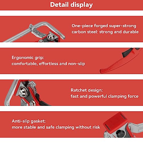 2023 Upgrade Ratcheting Table Clamp ， Quick Track Saw Clamp ，Ratchet Guide F Clamp，Mft Clamp For Mft Table And Guide Rail System Woodworking Clamp #TOP3