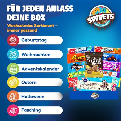 Amerikanische Süßigkeiten Box mit leckeren USA Snacks - Süßigkeiten aus aller Welt - American Candy Box von Sweets aus aller Welt (M)