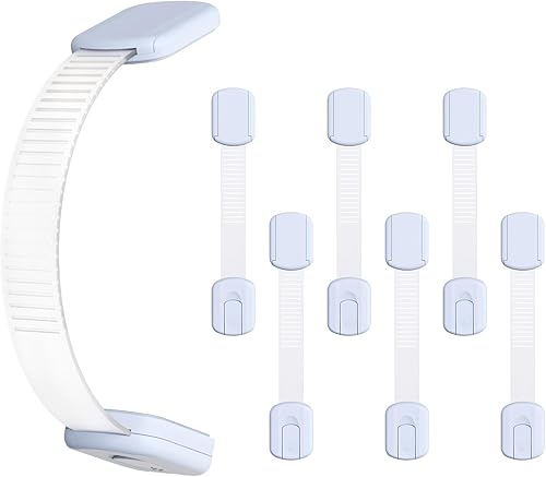 Paquete de 10 cerraduras de seguridad para niños, ajustables, sin perforaciones, a prueba de bebés, para cajones, armarios, nevera, asiento de