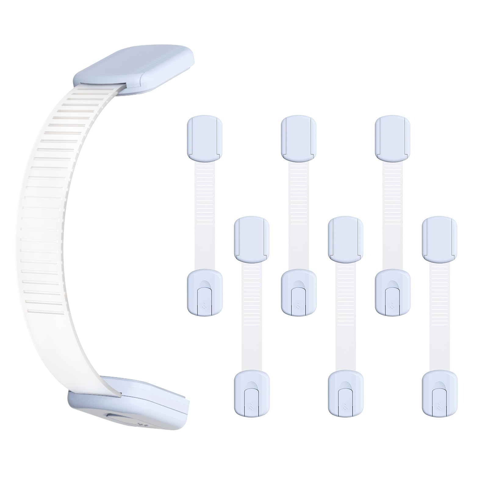 Photo 1 of 10-Pack Child Safety Cabinet Locks?Adjustable No Drilling Baby Proofing Strap Latches for Drawers,Cupboard,Cabinets,Fridge,Toilet Seat,Door,Closet–No Tool Easy 3M Adhesive Installation
