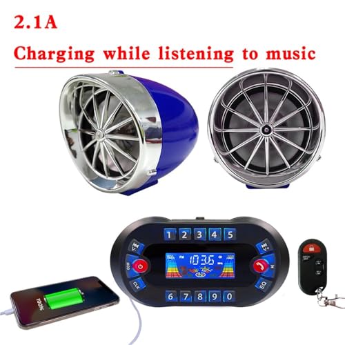 Parlante para manillar de moto con radio FM y alarma miniatura 4