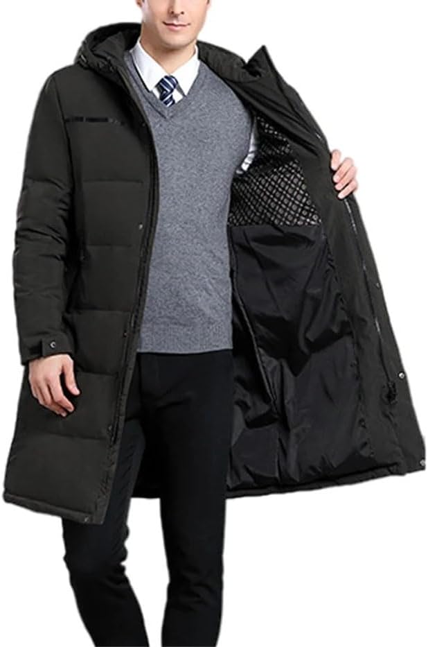 Haitpant Men Down Overcoats Cotton Hooded Outwear Zipper Outfits Windproof Jacket Elegant Coats