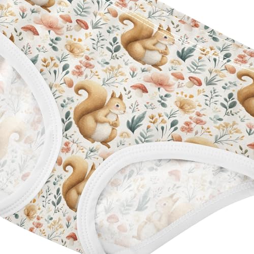 Girls Underwear Soft Cotton Squirrel Kids Panties in Sizes 2/3t, 4t, 5t, 6 and 84
