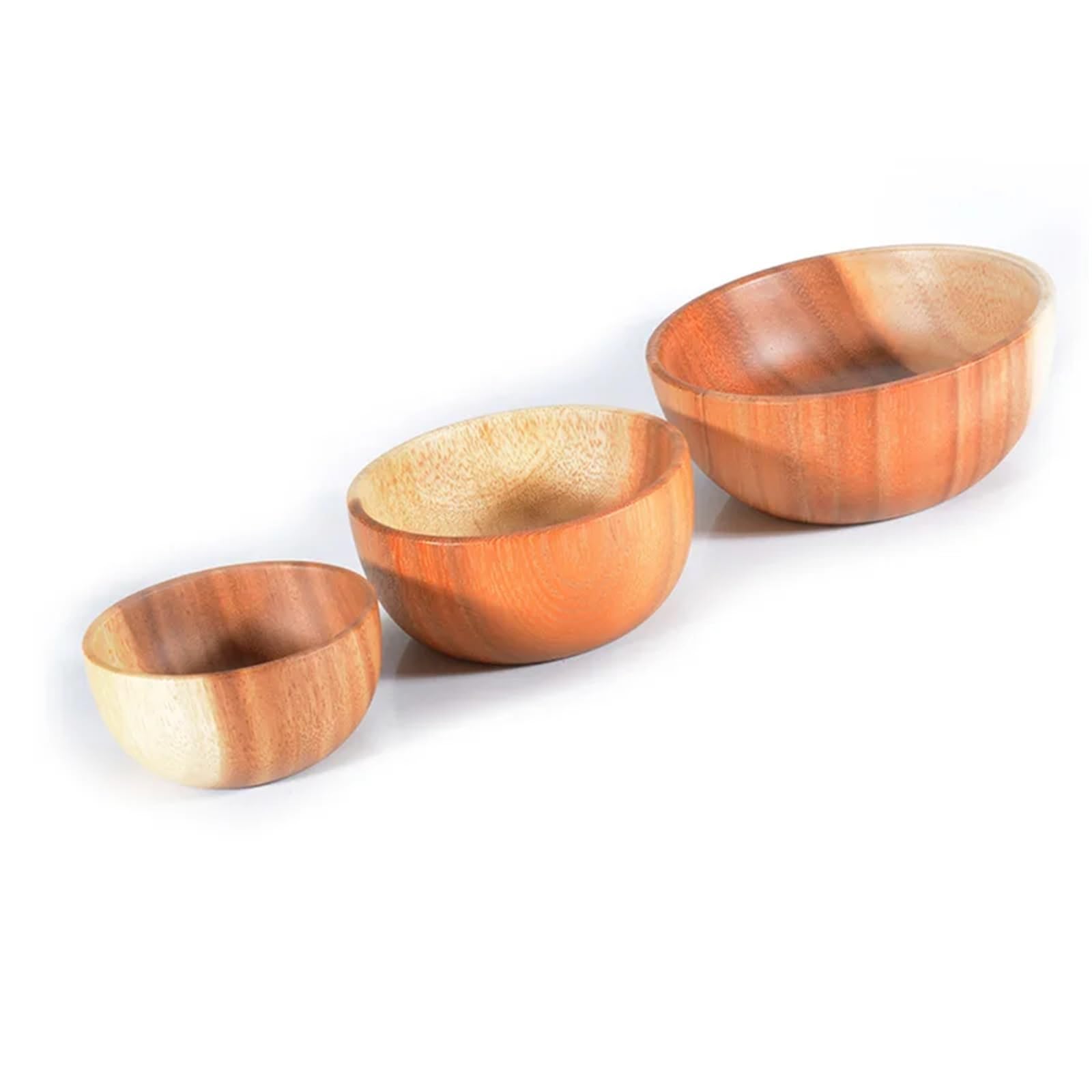 Ensaladera Ensaladera de madera hecha a mano, plato redondo grande de madera for ensalada, sopa, comedor, juego de utensilios de cocina de madera Para la cocina Ensaladas Postre Merienda(Caliber 16cm)