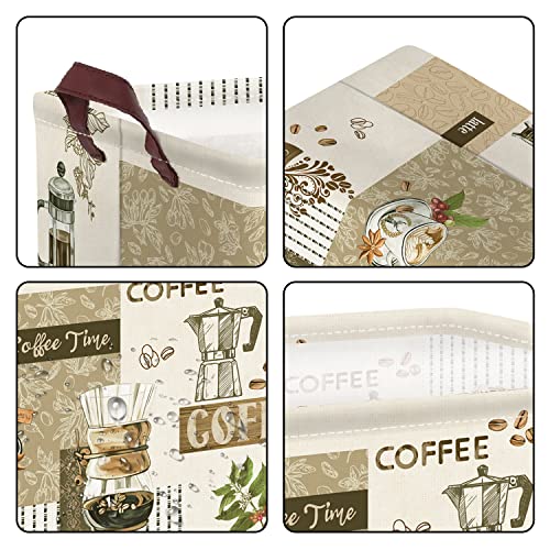 Panier rangement café marron rectangulaire pliable Clastyle pour étagère - 6