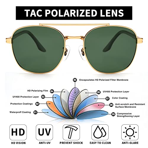 Image of JIM HALO Retro Square Aviator Sunglasses Premium Glass Lens Flat Metal Eyewear Men Women