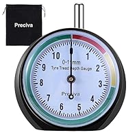 Reifen Profilmesser, Preciva Farbcodierter Profiltiefenmesser für Reifen in MM Zifferblatt,Reifenprofiltiefenmesser Reifen Profiltiefe Messen,Profi für Motorrad, Auto, LKW