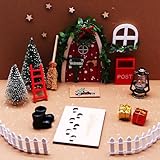 SSKHE Kit Porta Elfo Natale – 20 Pezzi Accessori Elfo di Natale per Casa delle Bambole, DIY Decorazioni Natalizie, Wichtel Set Completo con Miniature e Tracce per Bambini e Famiglia