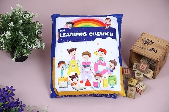 NABHU Baby Digital Printed Cotton Educational Alphabet Learning Soft Pillow Cushion Book. Toys for Kids Girls and Boys Toddler(Multicolor)