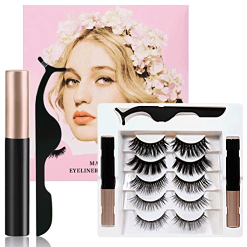 Cílios magnéticos com delineador - Kit de delineador e cílios magnéticos, cílios de vison sintético
