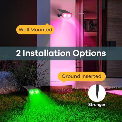 Linkind Halloween Solar Lights Outdoor Spotlight Waterproof RGB 2 Pack - Image 5