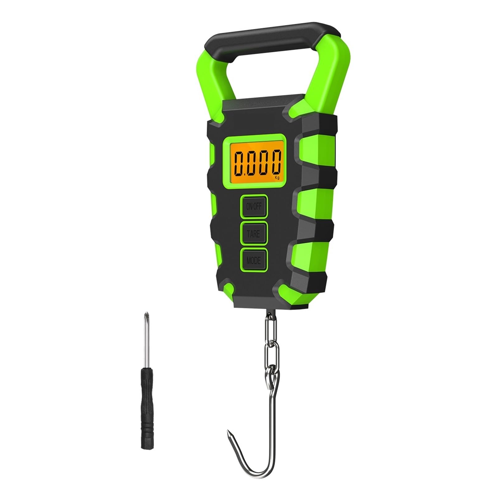 Wisząca waga dźwigowa Waga Wisząca 50 Kg Z Linijką Cyfrowy Przenośny Haczyk Na Ryby Elektroniczna Waga Do Bagażu Waga Z Wyświetlaczem LED Bilans(Green)