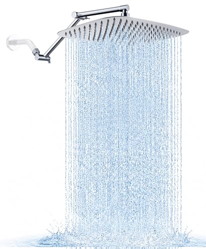 G-Promise 16 Inch All Metal Rain Shower Head with Extension Arm