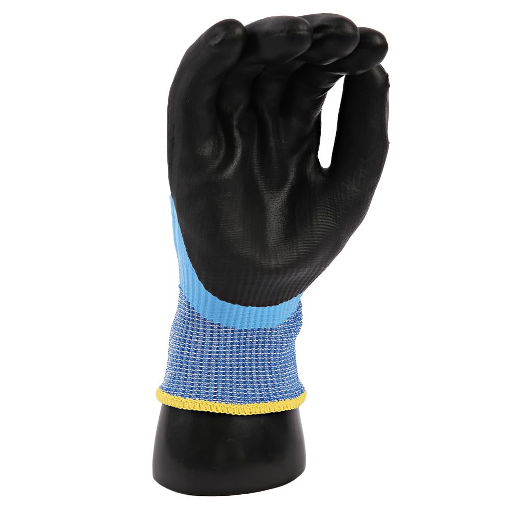 FRANZ MENSCH 240 Stück Hygostar Schnittschutzhandschuhe Cut Allfood Nitril | Nitril-Beschichtung, blau-schwarz, 7/S, L: 24cm, Karton, Arbeitshandschuhe, Schnittschutzhandschuhe, Baustellenhandschuhe
