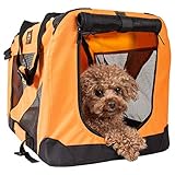 Pet Life Folding Zippered 360 Vista View House Carrier in Orange --Small