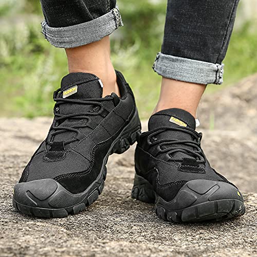 Eliogn Men's Hiking Shoes Lightweight Non-Slip Breathable Casual Sports Shoes Outdoor Sports Walking Hiking Black 44