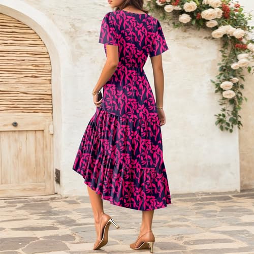 Graduation Dresses for Women 2025 Bell Short Sleeve Garden Party Dress Elegant Long Flowy Tiered Dress4
